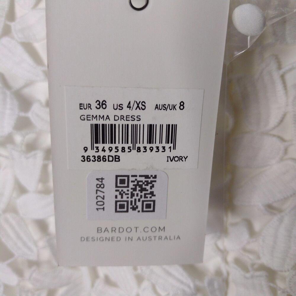 NWT Bardot Women's Ivory/High Neck Lace Shear, Gemma Dress Size XS(4) - Picture 7 of 13